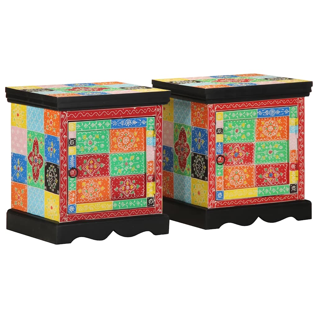 vidaXL Szafka nocna 2 szt. Wielokolorowa 40x35x45 cm Drewno lite Mango