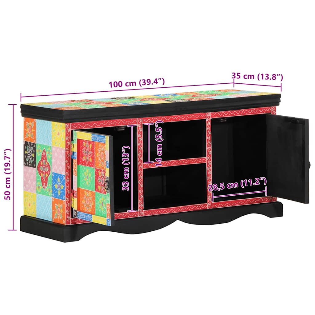 vidaXL Szafka pod telewizor Wielokolorowe 100 x 35 x 50 cm