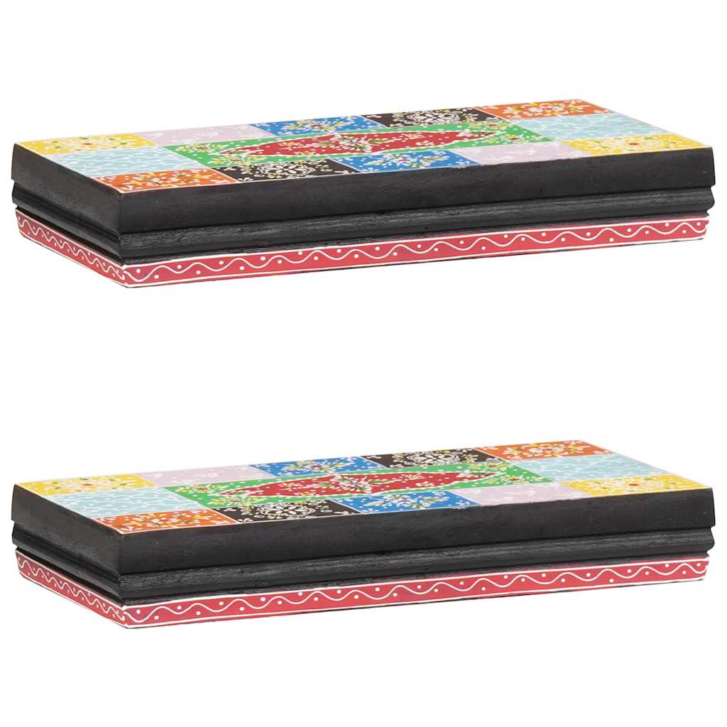 vidaXL Półki ścienne Wielokolorowe 40 x 20 x 6 cm Drewno z mango
