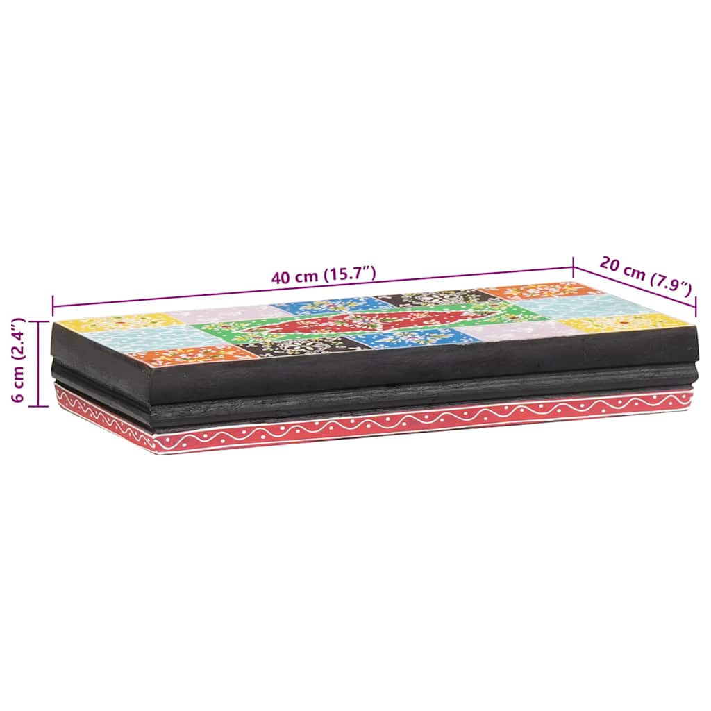 vidaXL Półki ścienne Wielokolorowe 40 x 20 x 6 cm Drewno z mango