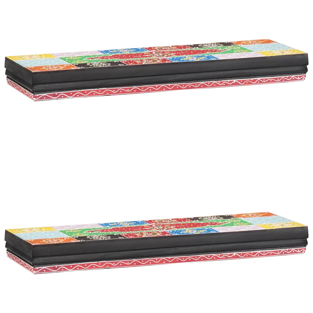 vidaXL Półki ścienne Wielokolorowe 60 x 20 x 6 cm Drewno z mango