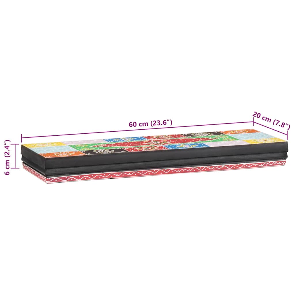 vidaXL Półki ścienne Wielokolorowe 60 x 20 x 6 cm Drewno z mango