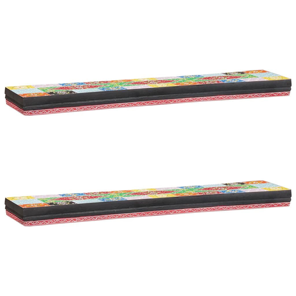 vidaXL Półki ścienne Wielokolorowe 100 x 20 x 6 cm Drewno z mango