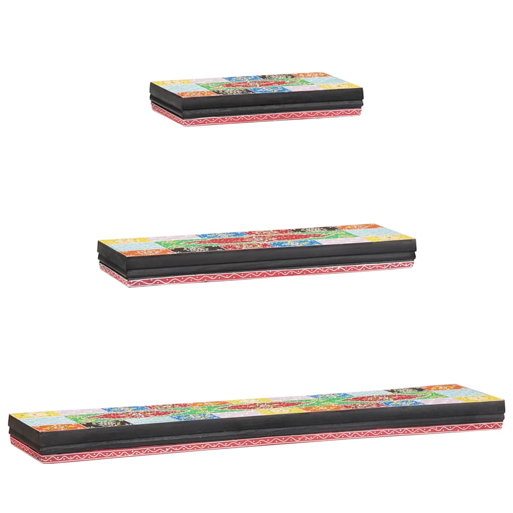vidaXL Półki ścienne 3 pcs Wielokolorowe 100 x 20 x 6 cm