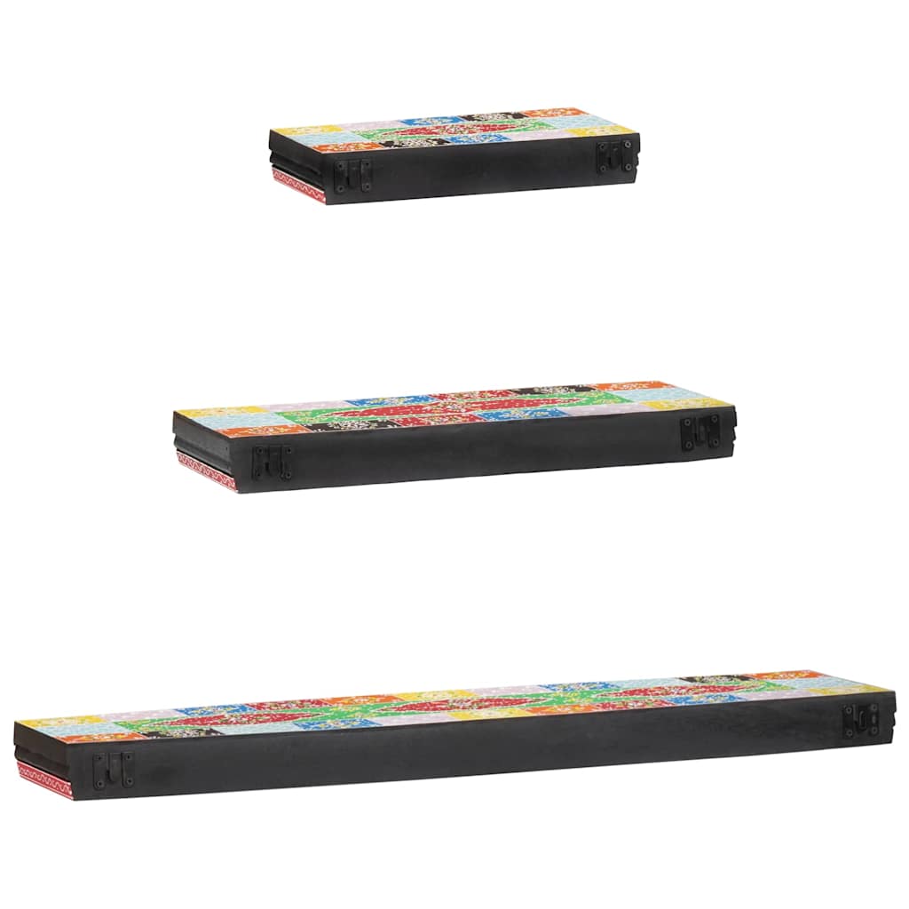 vidaXL Półki ścienne 3 pcs Wielokolorowe 100 x 20 x 6 cm