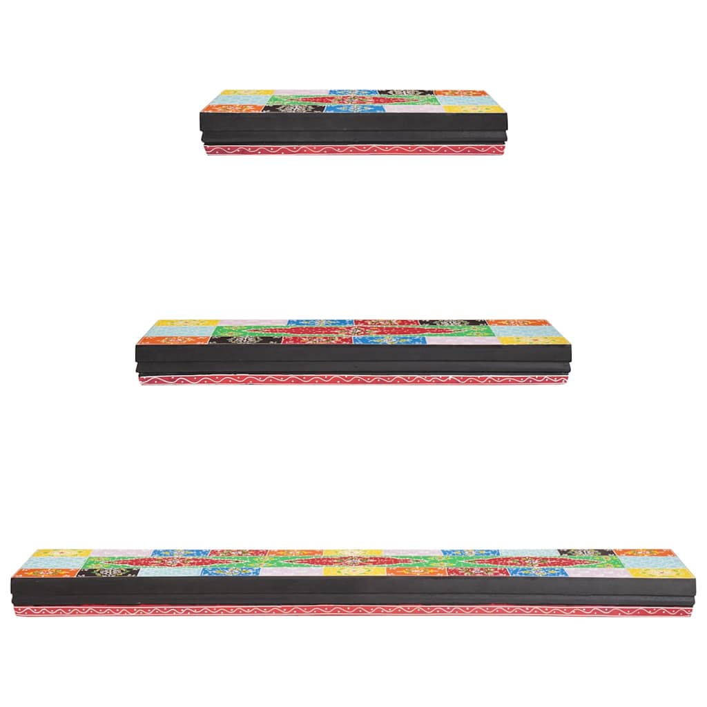 vidaXL Półki ścienne 3 pcs Wielokolorowe 100 x 20 x 6 cm