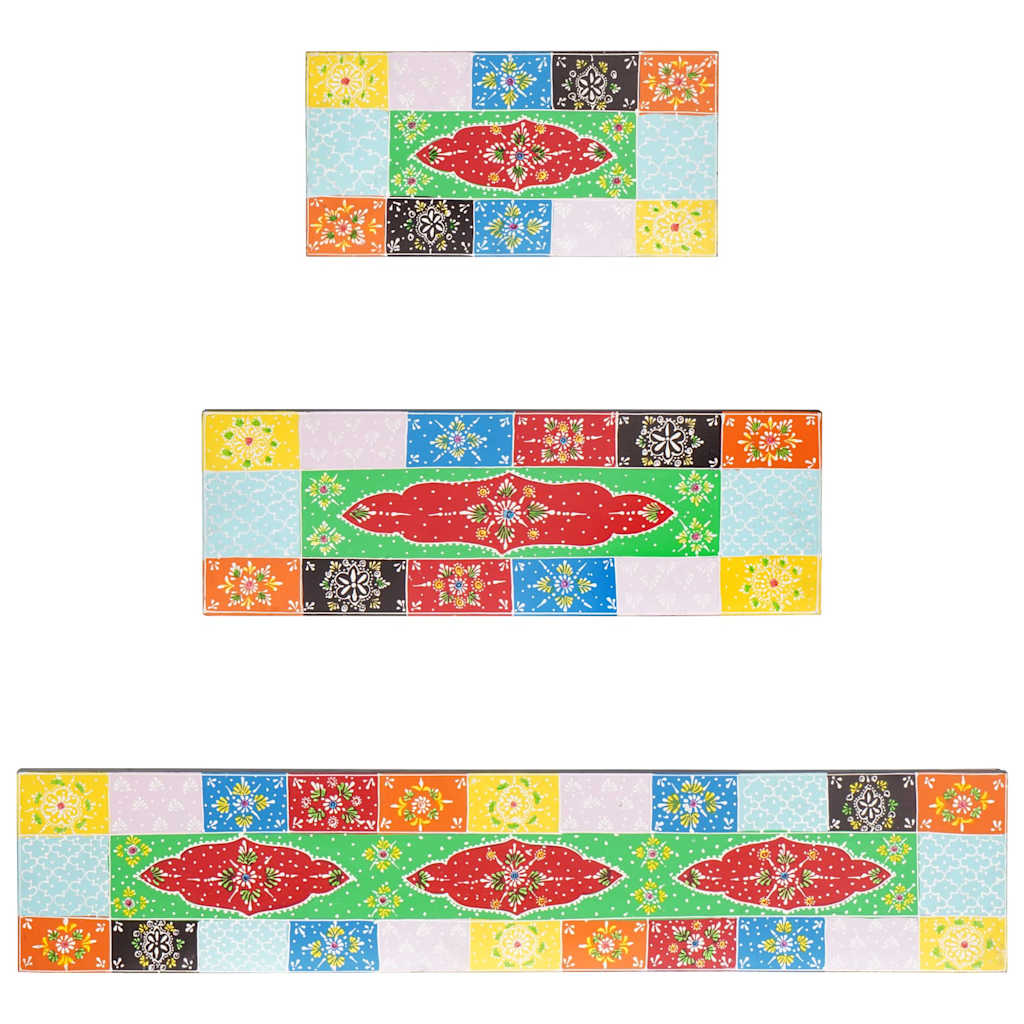 vidaXL Półki ścienne 3 pcs Wielokolorowe 100 x 20 x 6 cm