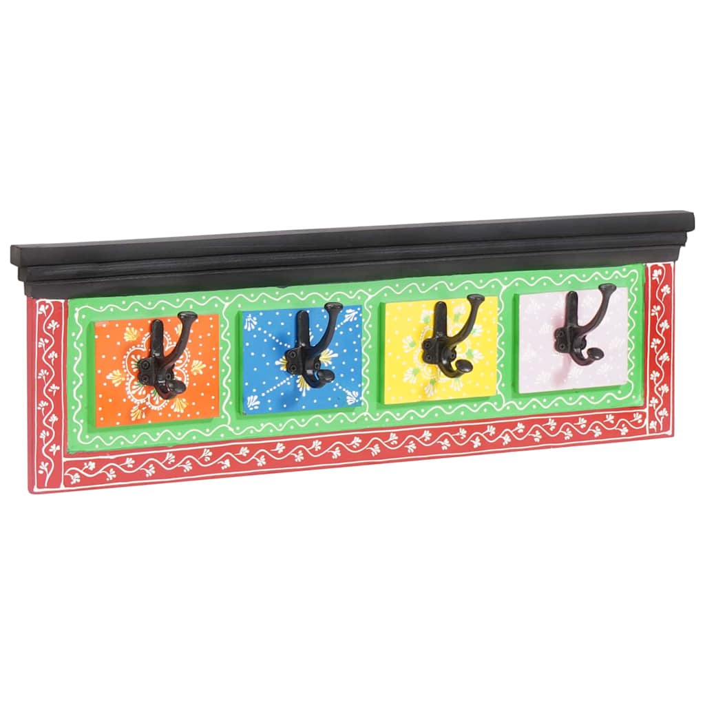 vidaXL Wieszak na płaszcze Czarny 80 x 25 x 2 cm Drewno z mango