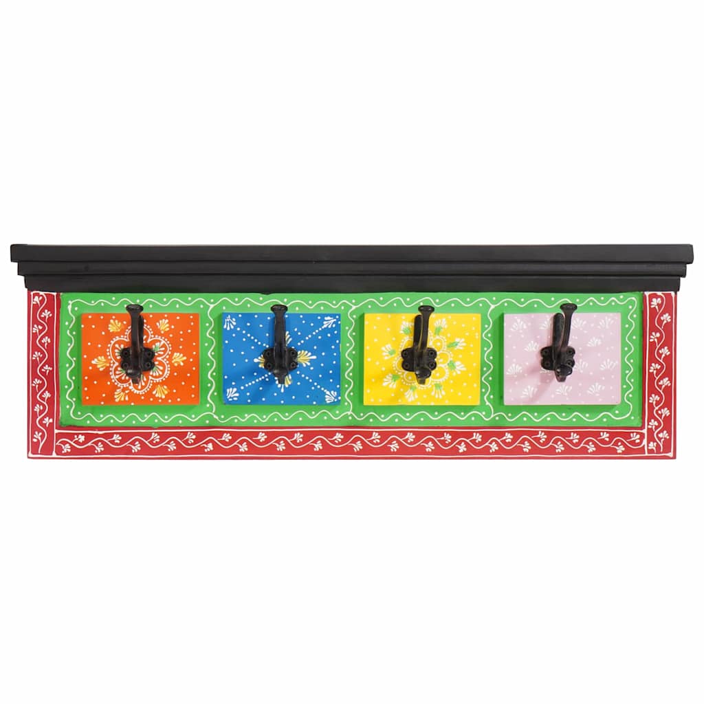 vidaXL Wieszak na płaszcze Czarny 80 x 25 x 2 cm Drewno z mango