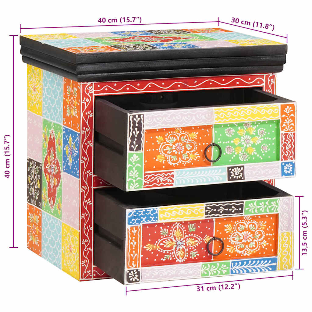 vidaXL Szafka Nocna z szufladą 2 pcs Wielokolorowe 40 x 30 x 40 cm