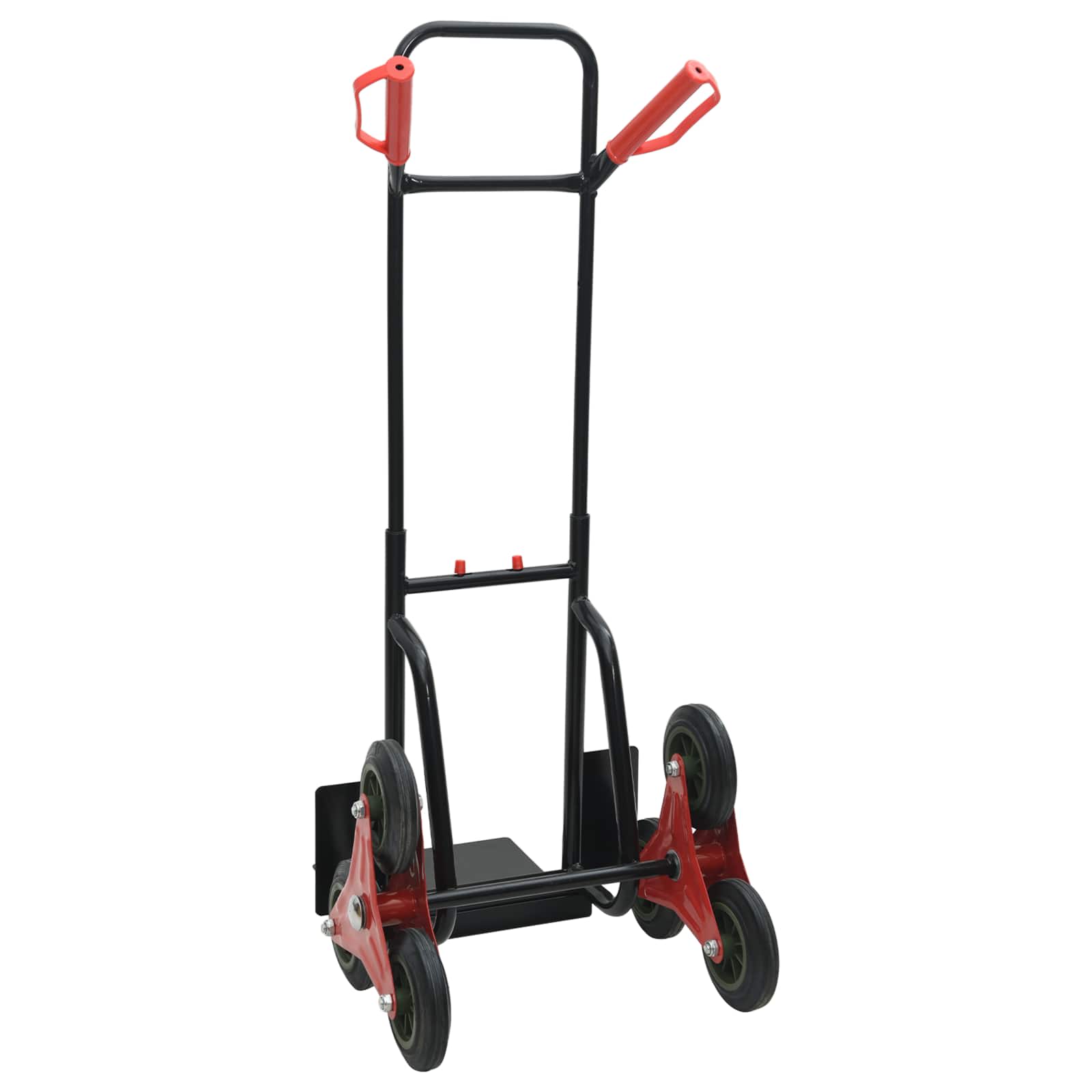 vidaXL Wózek ręczny Czarny i czerwony 64,5 x 49,5 x 114 cm Stal