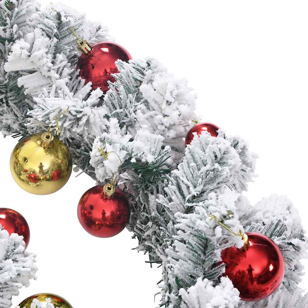 vidaXL Świąteczna girlanda z bombkami i światłami LED, zielona, 20 m