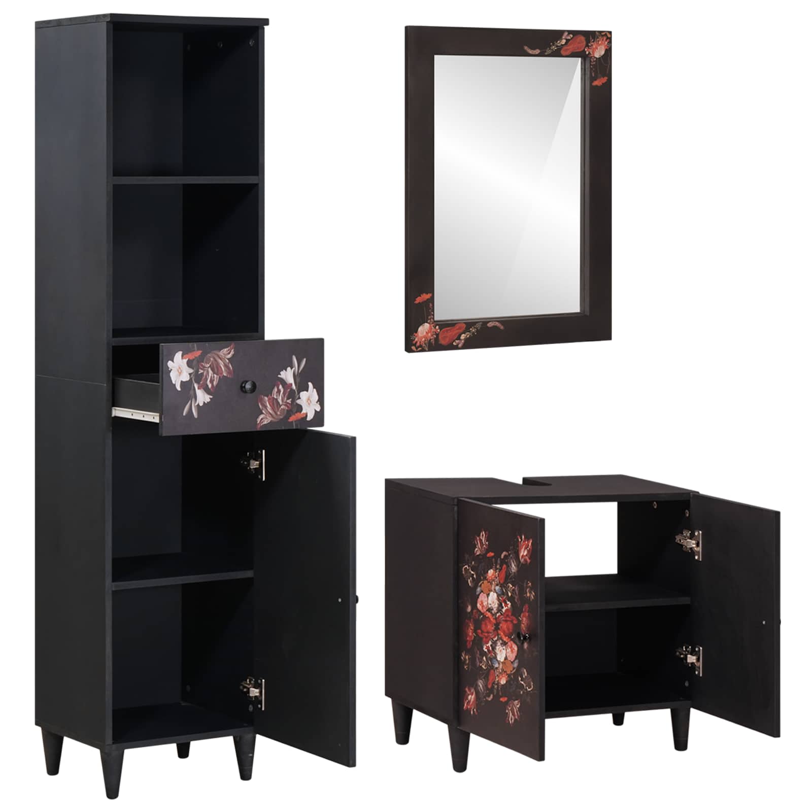 vidaXL Zestaw Szafek Łazienkowych z szufladą 3 pcs Drewno z mango