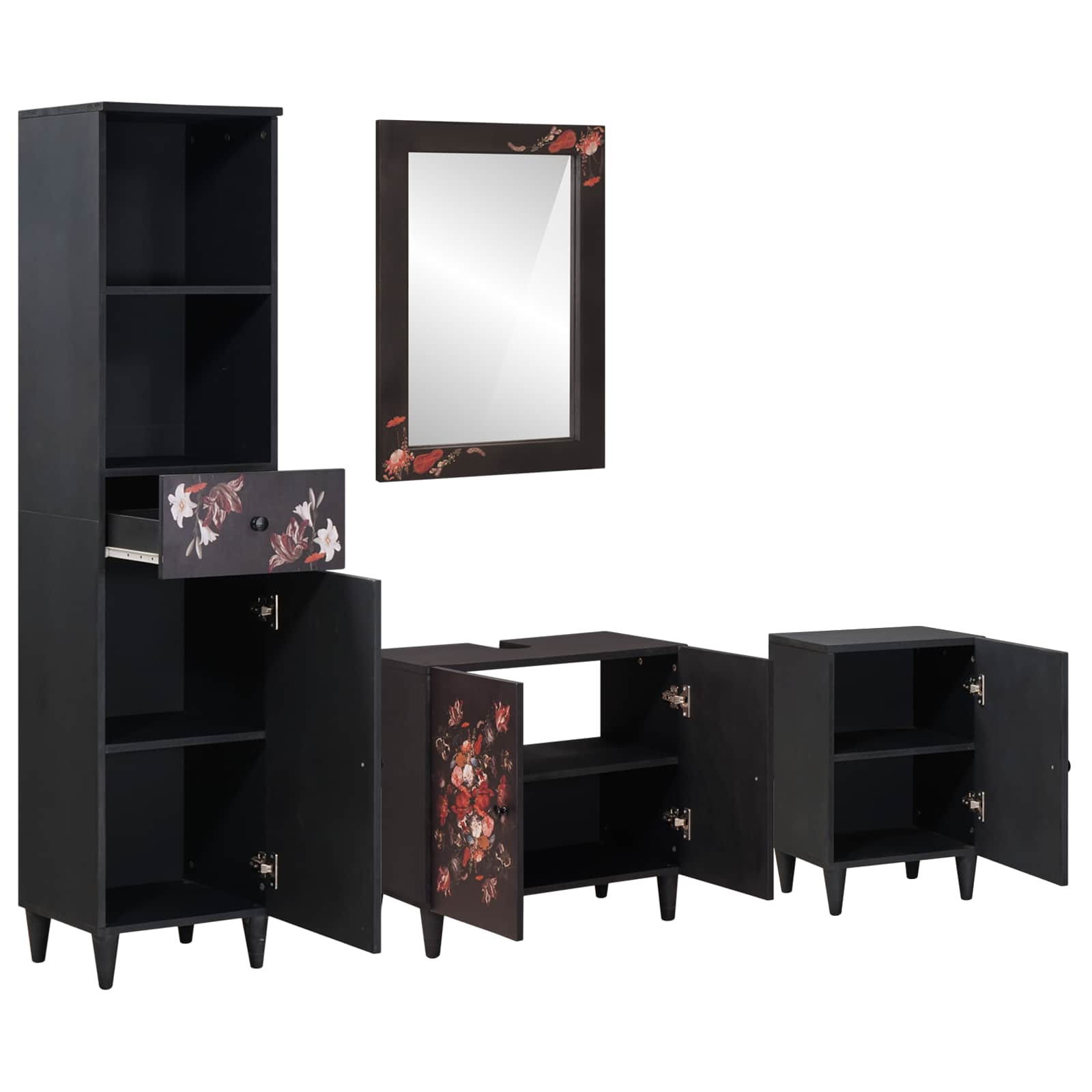 vidaXL Zestaw Szafek Łazienkowych z szufladą 4 pcs Drewno z mango