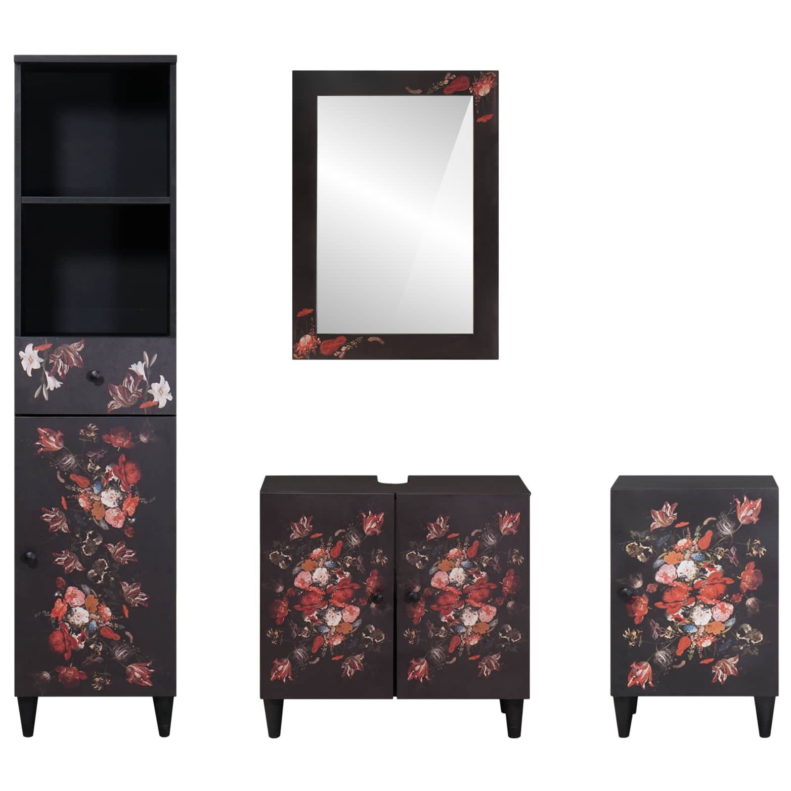 vidaXL Zestaw Szafek Łazienkowych z szufladą 4 pcs Drewno z mango