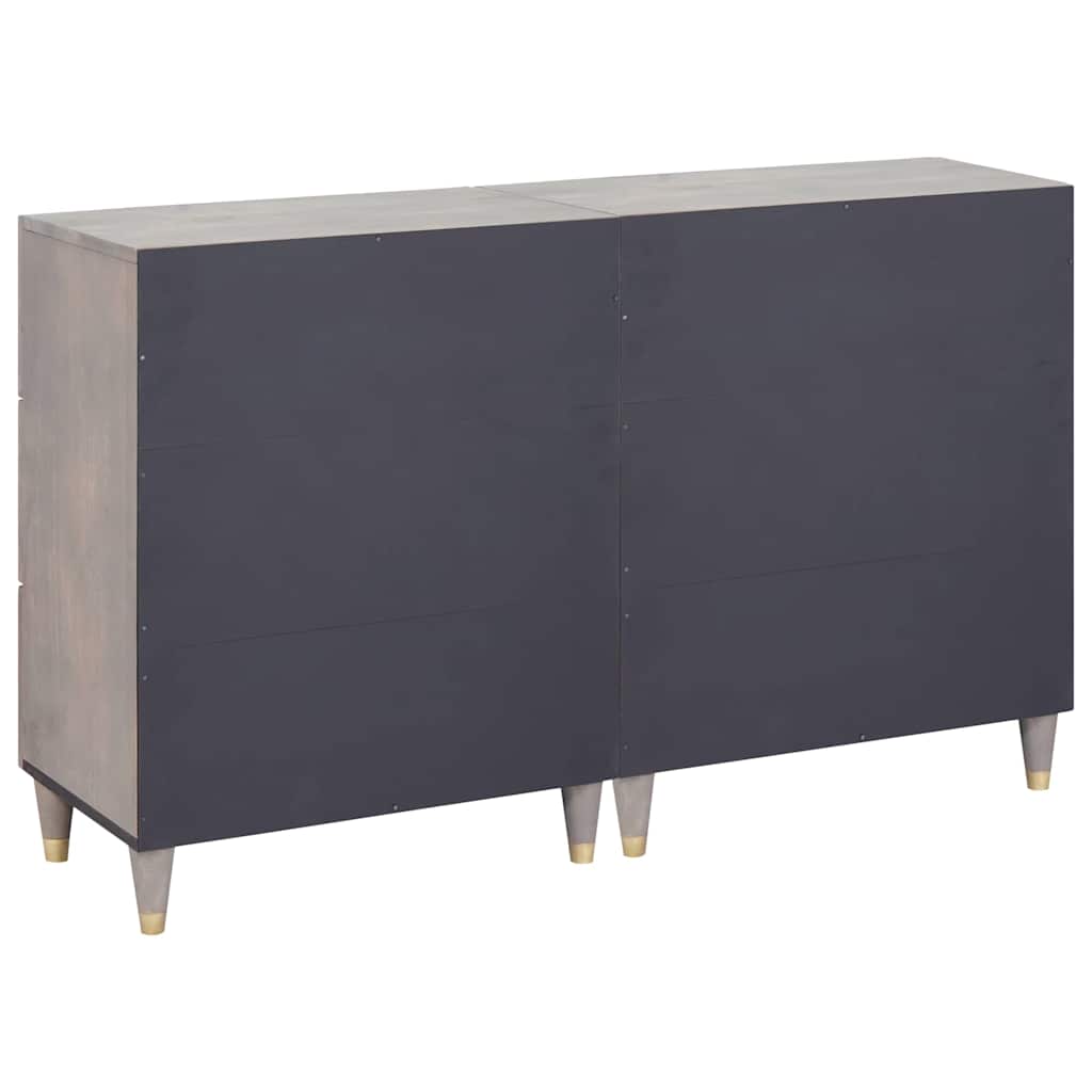 vidaXL Bufet z szufladą 2 pcs Szary 60 x 33 x 75 cm Drewno z mango