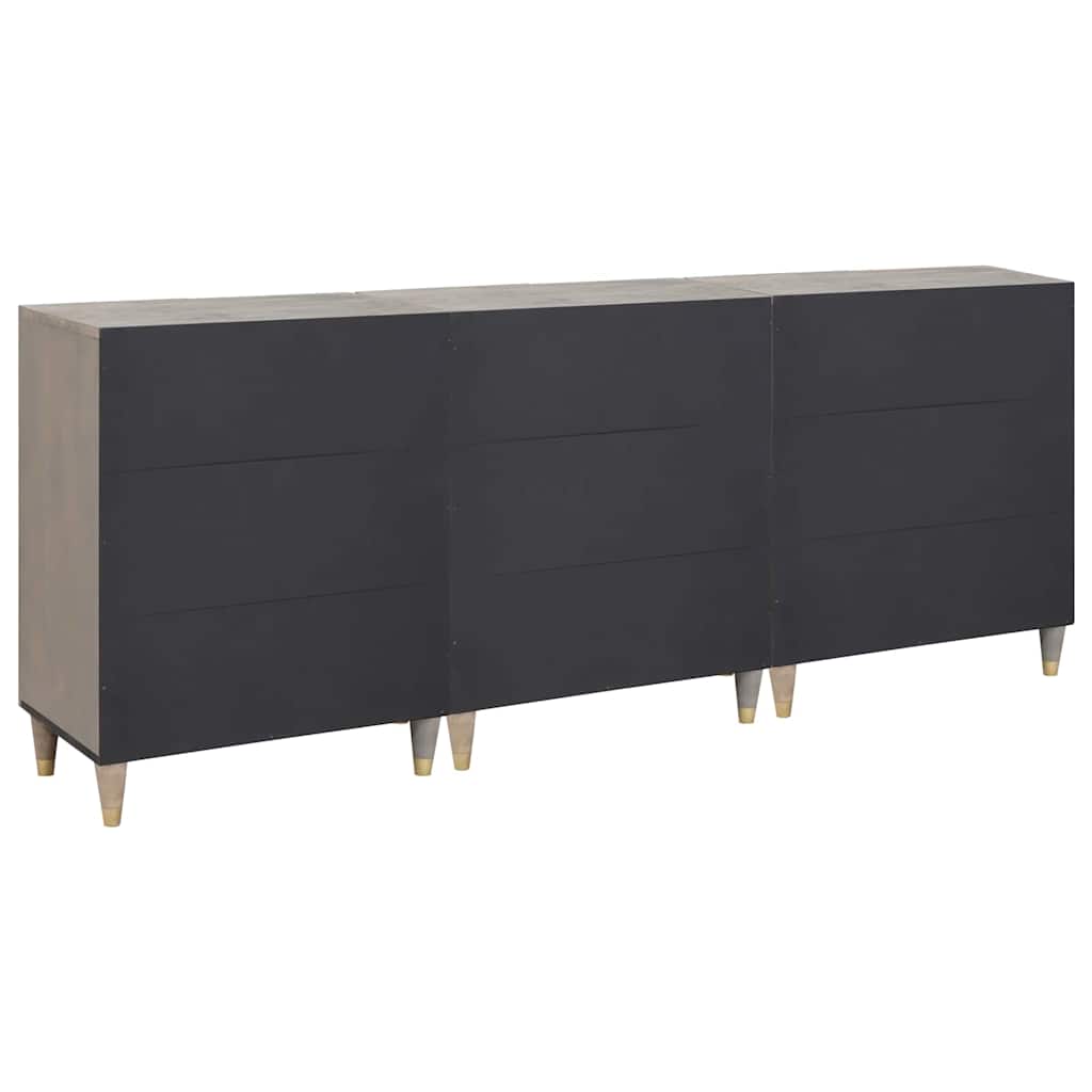 vidaXL Zestaw Szafek Łazienkowych 3 pcs Szary i złoto 180 x 33 x 75 cm
