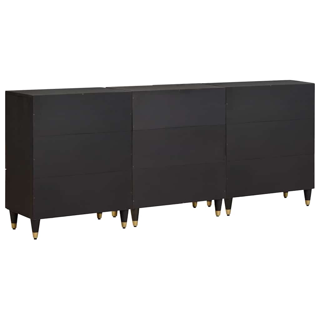 vidaXL Zestaw Szafek Łazienkowych 3 pcs Czarny 180 x 33 x 75 cm