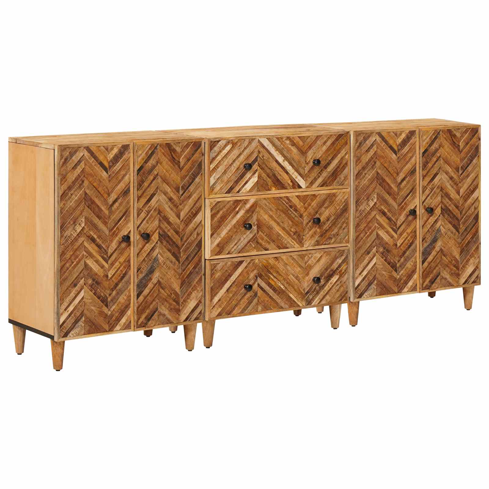 vidaXL Szafy do przechowywania 3 pcs Brązowy 60 x 33,5 x 75 cm