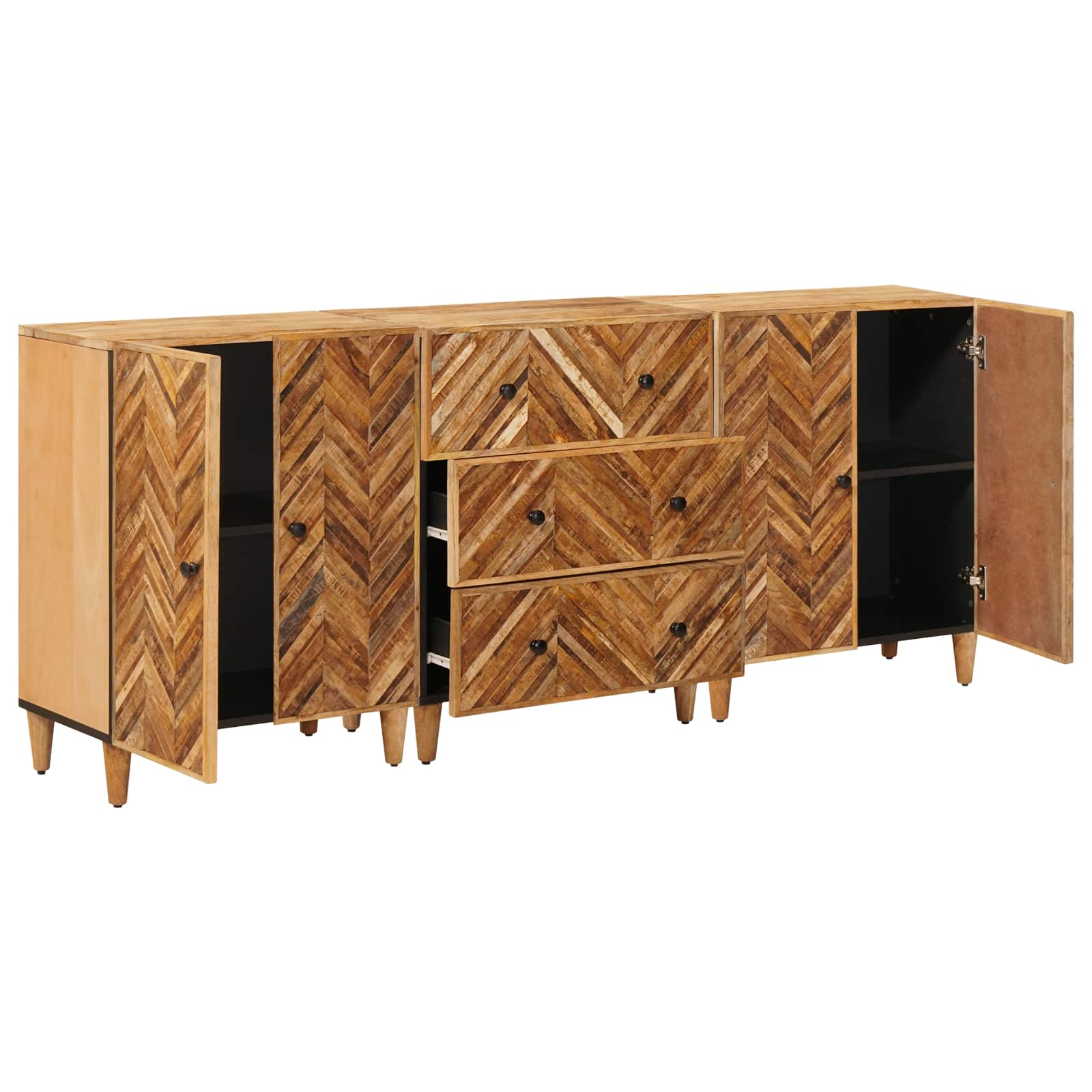 vidaXL Szafy do przechowywania 3 pcs Brązowy 60 x 33,5 x 75 cm