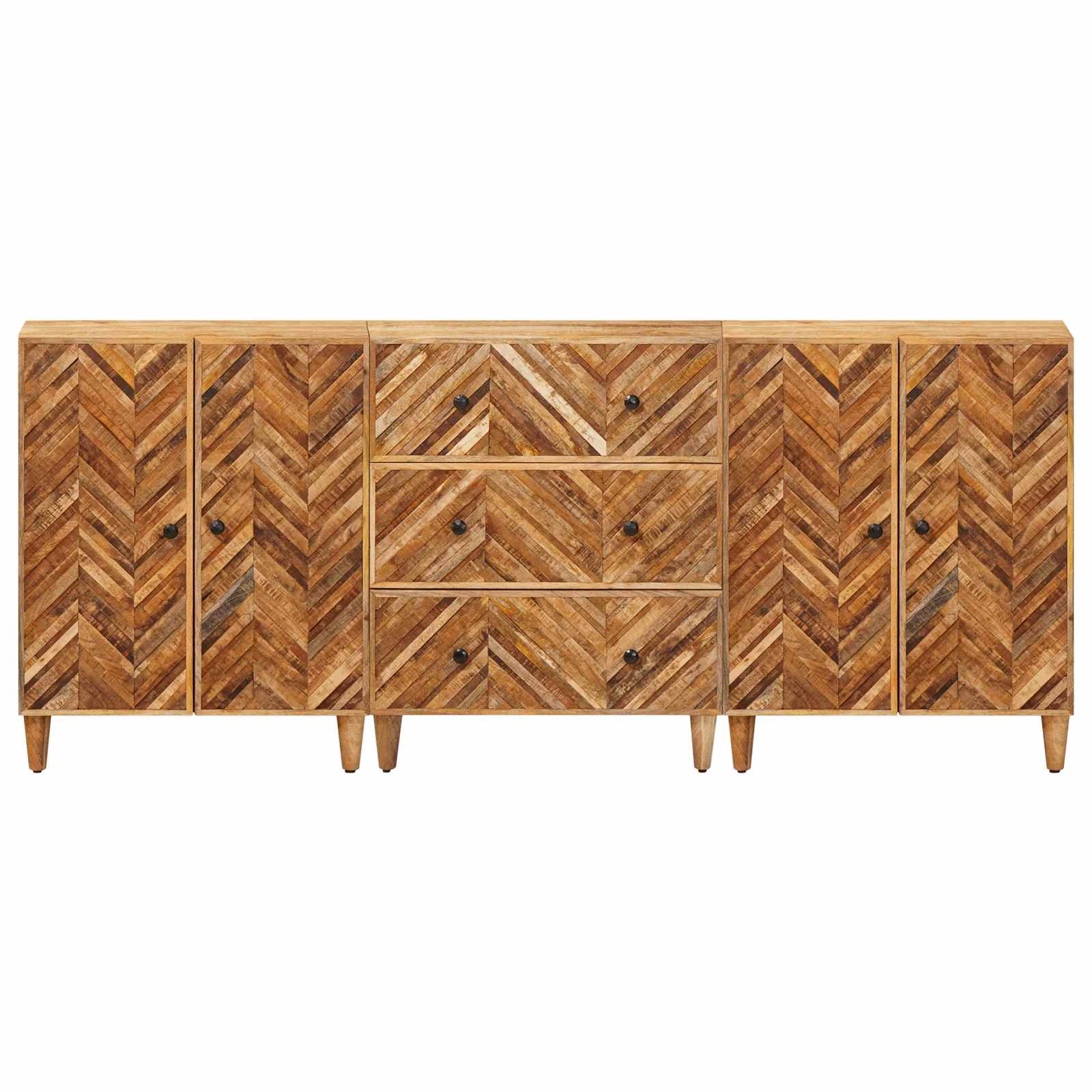 vidaXL Szafy do przechowywania 3 pcs Brązowy 60 x 33,5 x 75 cm
