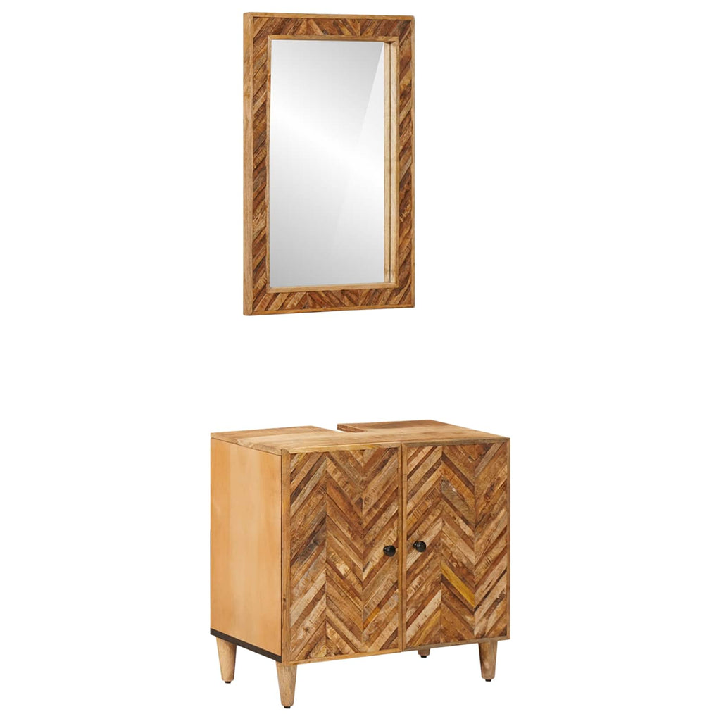vidaXL Zestaw Szafek Łazienkowych z drzwiami 2 pcs Drewno z mango
