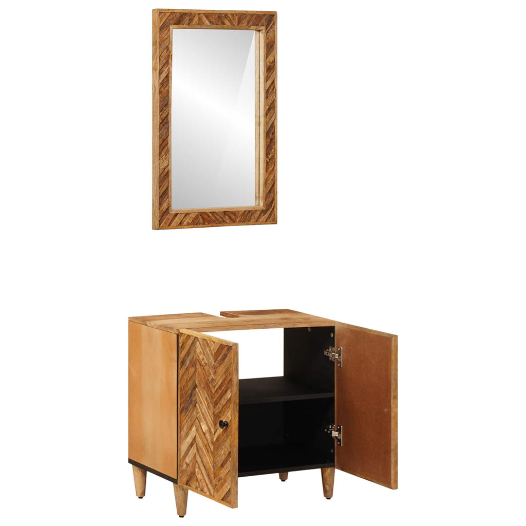 vidaXL Zestaw Szafek Łazienkowych z drzwiami 2 pcs Drewno z mango