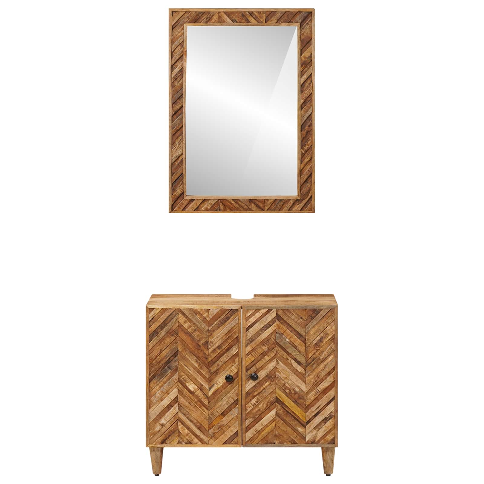 vidaXL Zestaw Szafek Łazienkowych z drzwiami 2 pcs Drewno z mango