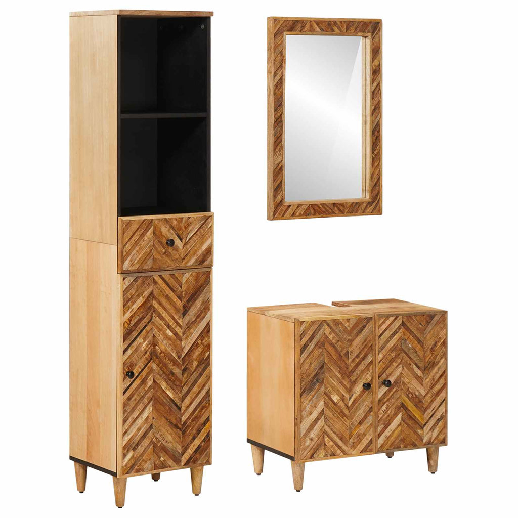vidaXL Zestaw Szafek Łazienkowych z szufladą 3 pcs Drewno z mango