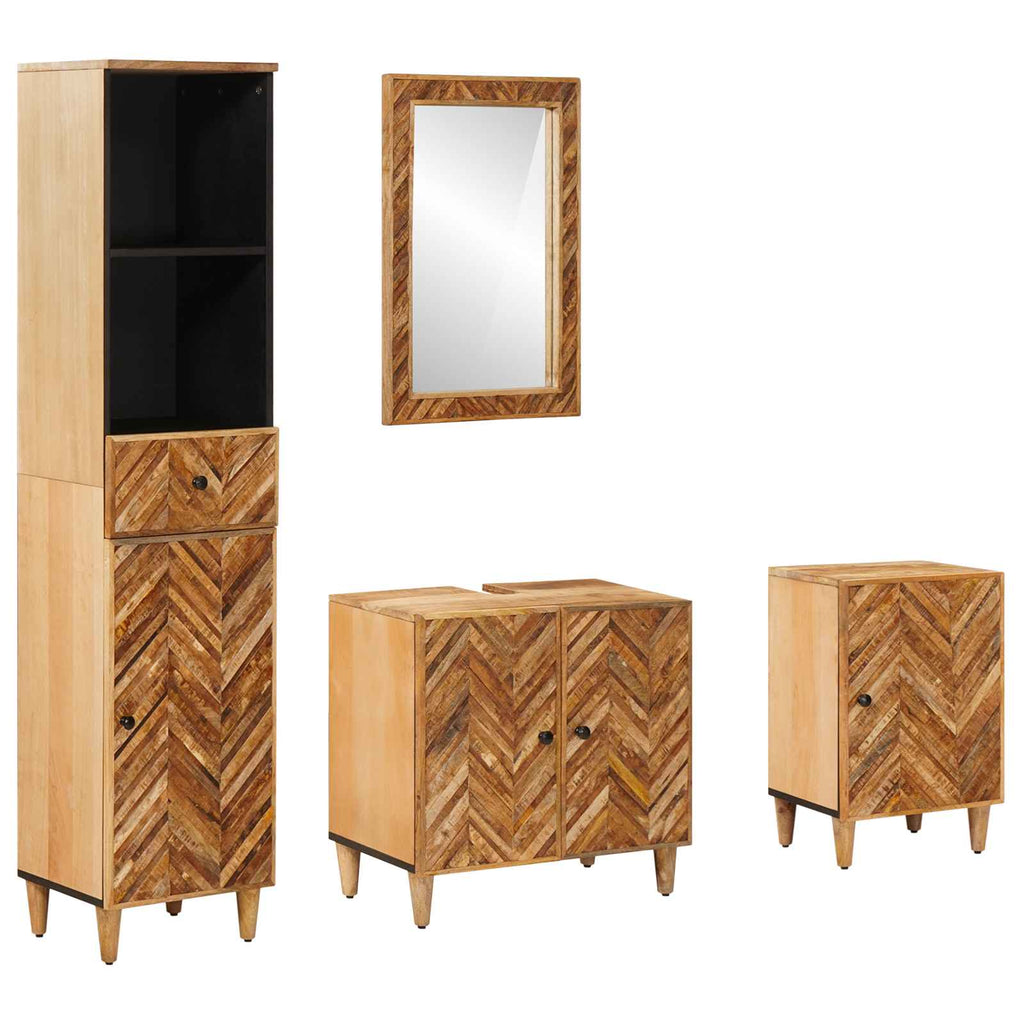vidaXL Zestaw Szafek Łazienkowych z szufladą 4 pcs Drewno z mango