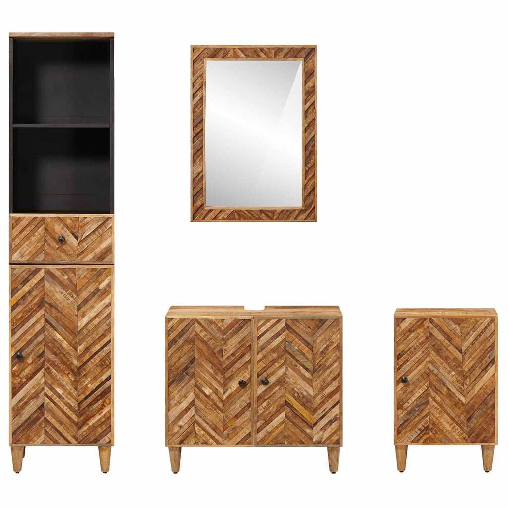 vidaXL Zestaw Szafek Łazienkowych z szufladą 4 pcs Drewno z mango