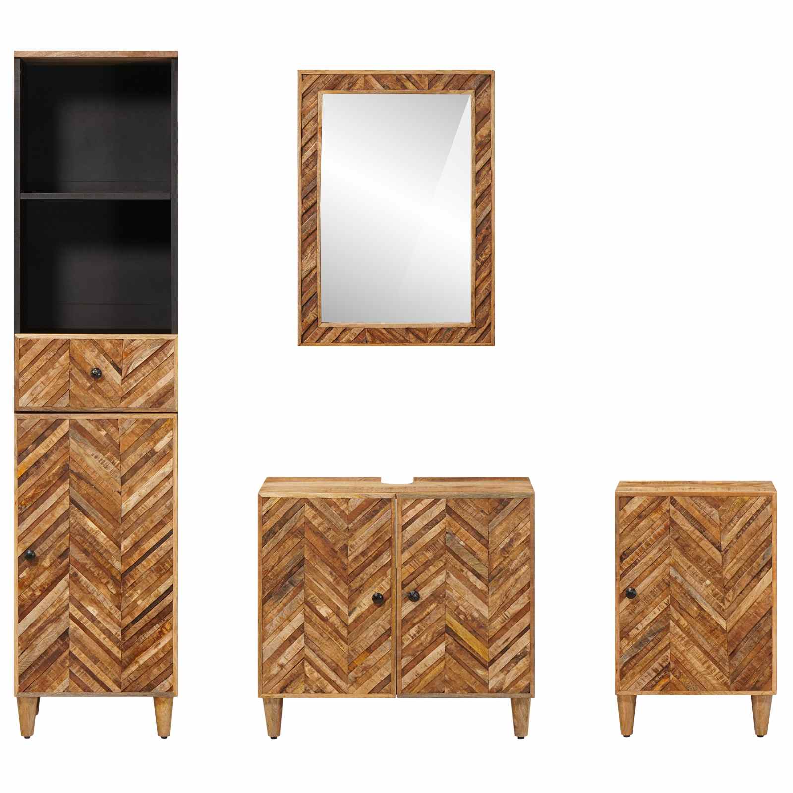 vidaXL Zestaw Szafek Łazienkowych z szufladą 4 pcs Drewno z mango