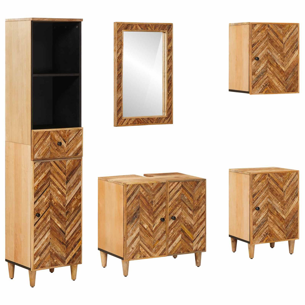 vidaXL Zestaw Szafek Łazienkowych z szufladą 5 pcs Drewno z mango