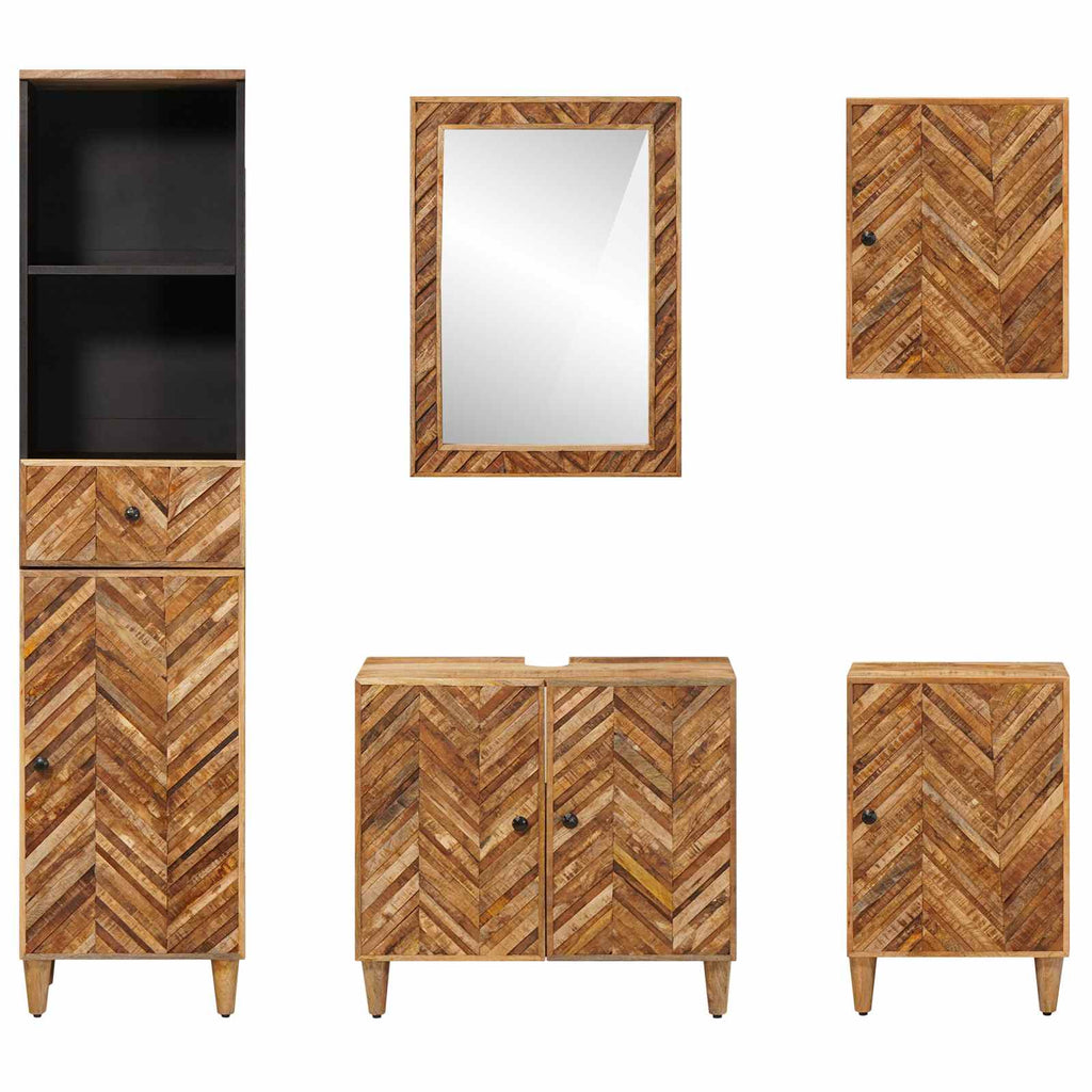 vidaXL Zestaw Szafek Łazienkowych z szufladą 5 pcs Drewno z mango