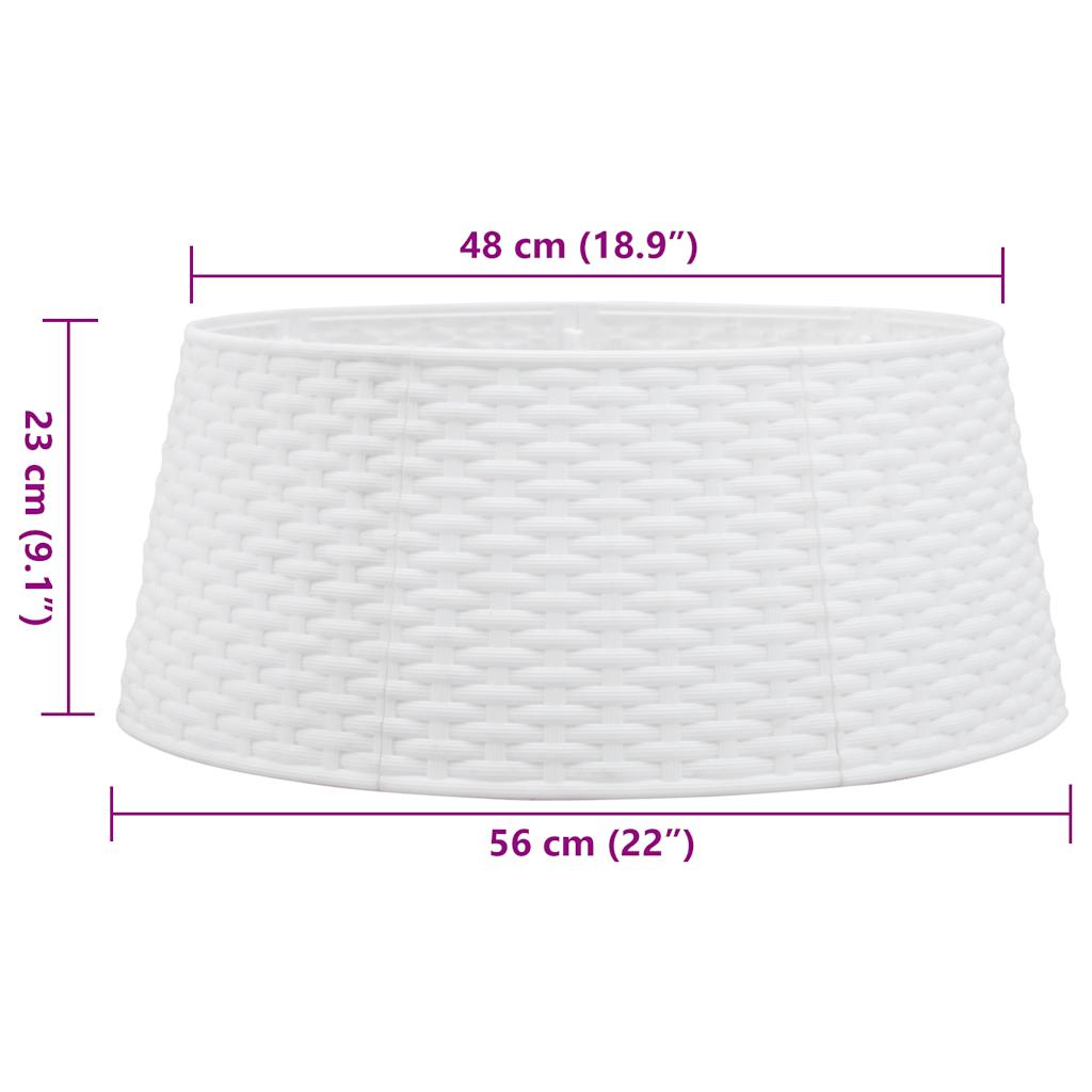 vidaXL Osłona pod choinkę, biała, Ø56x23 cm, plastikowa