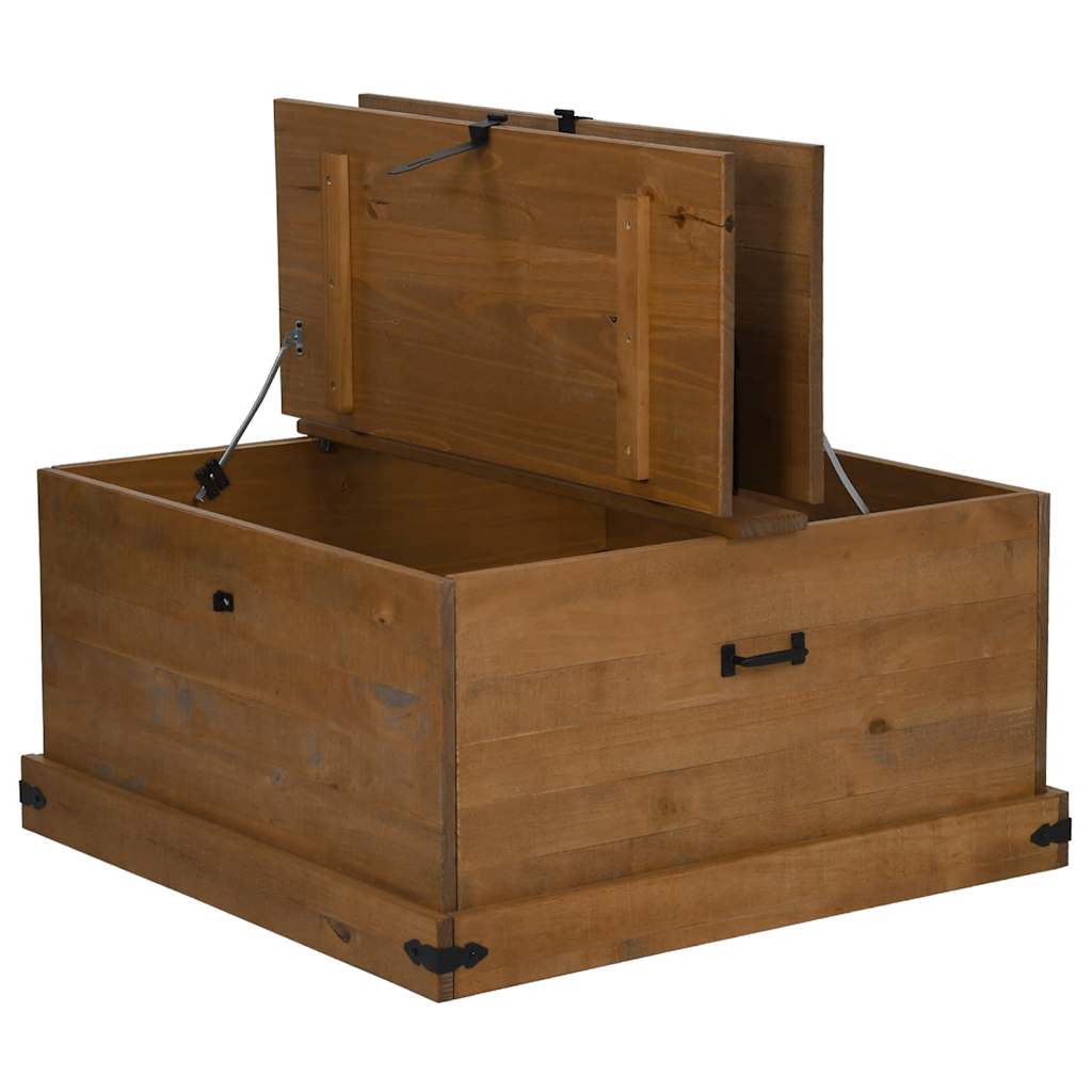 vidaXL Skrzynia do przechowywania HALDEN 91x91x47 cm Drewno lite Sosna
