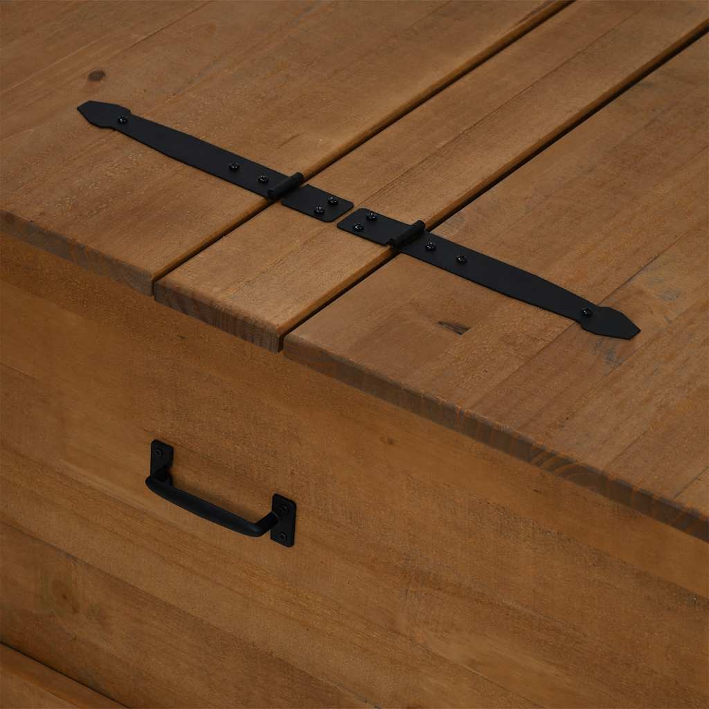 vidaXL Skrzynia do przechowywania HALDEN 91x91x47 cm Drewno lite Sosna