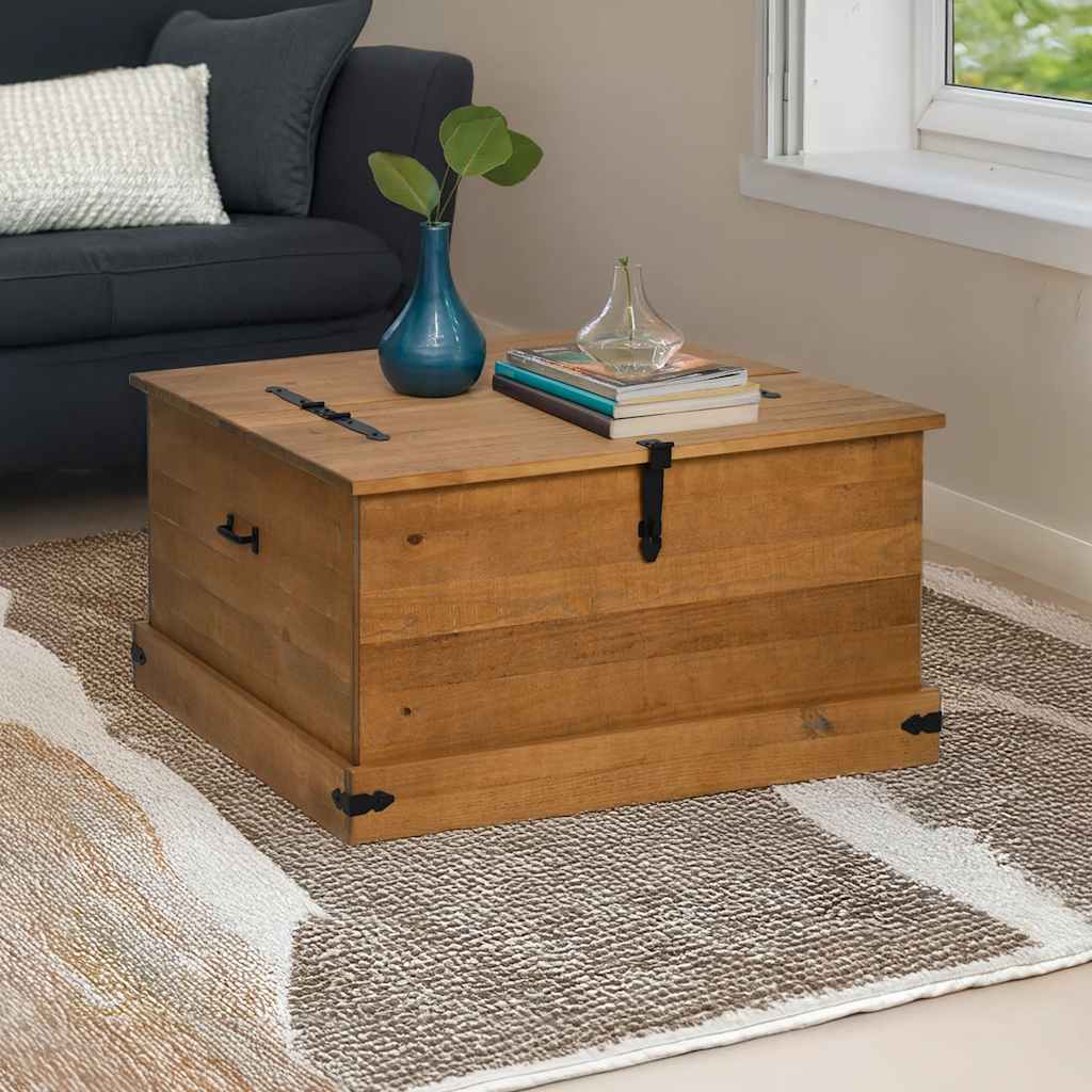 vidaXL Skrzynia do przechowywania HALDEN 91x91x47 cm Drewno lite Sosna
