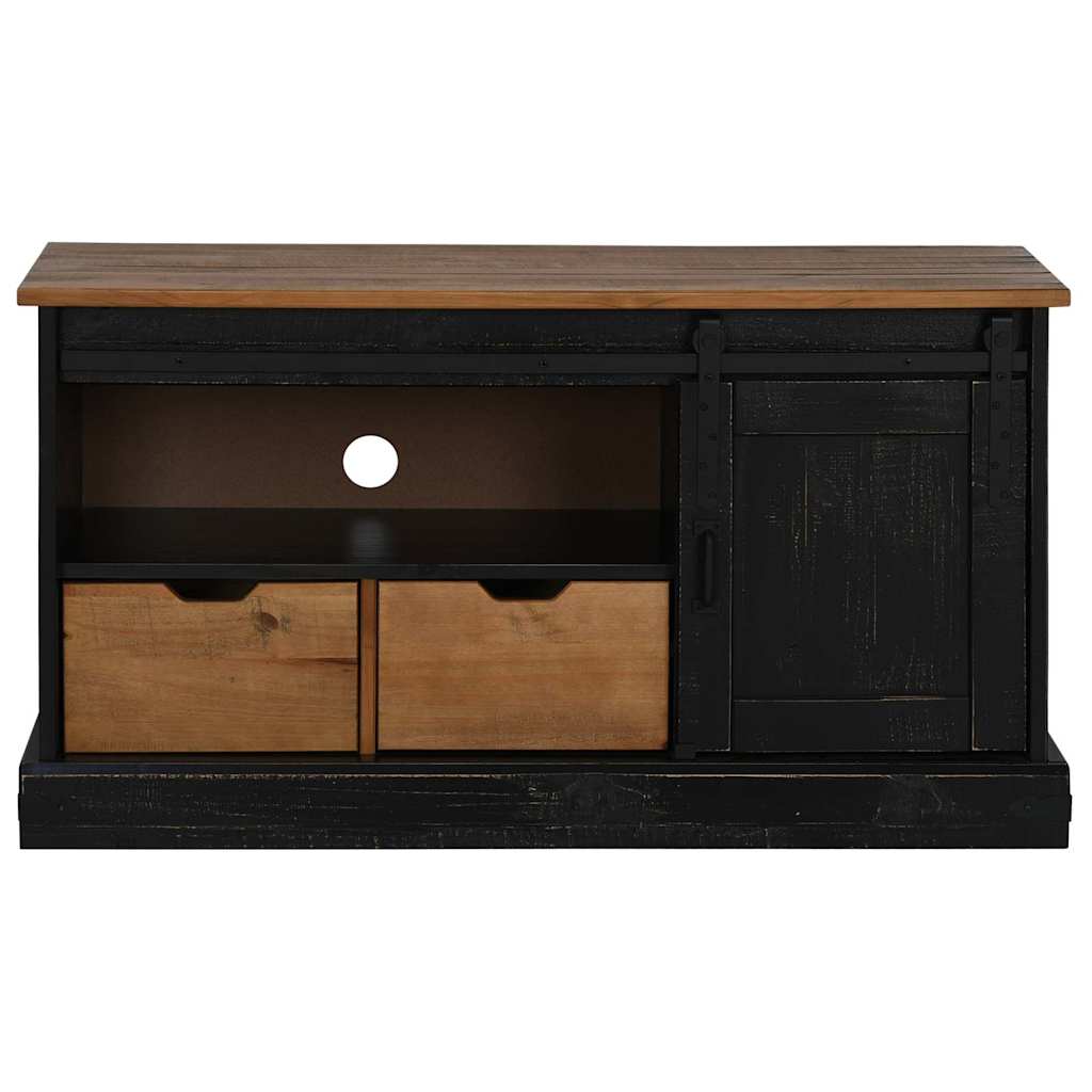 vidaXL Szafka RTV HALDEN z drzwiami przesuwnymi Czarna 110x40x60 cm