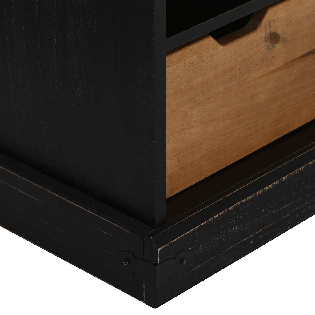 vidaXL Szafka RTV HALDEN z drzwiami przesuwnymi Czarna 110x40x60 cm