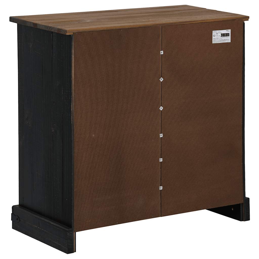 vidaXL Komoda HALDEN z drzwiami przesuwnymi Czarny 80x40x80 cm