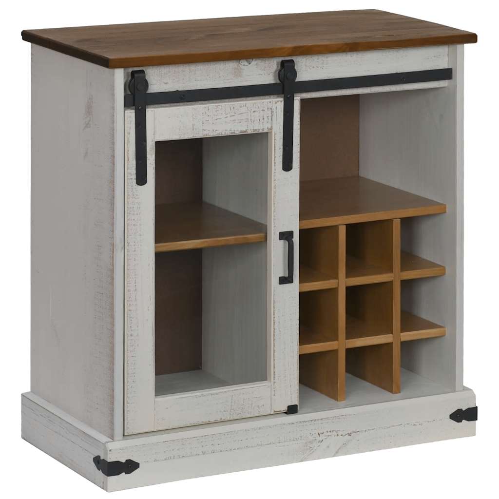 vidaXL Komoda HALDEN z drzwiami przesuwnymi Biała 80x40x80 cm