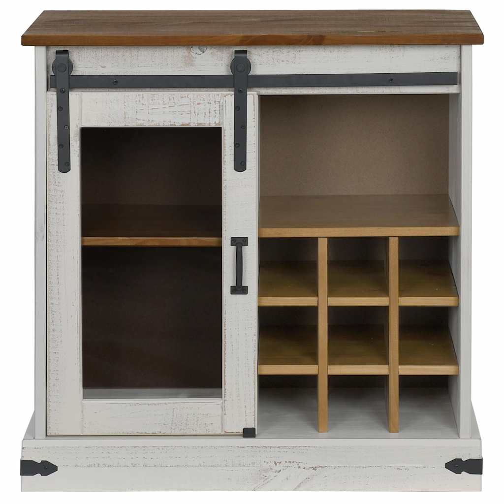 vidaXL Komoda HALDEN z drzwiami przesuwnymi Biała 80x40x80 cm