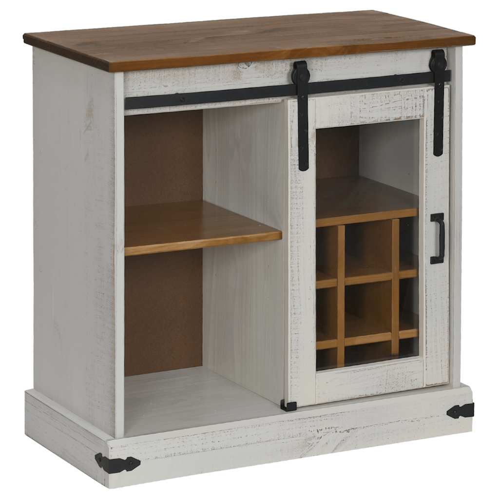 vidaXL Komoda HALDEN z drzwiami przesuwnymi Biała 80x40x80 cm