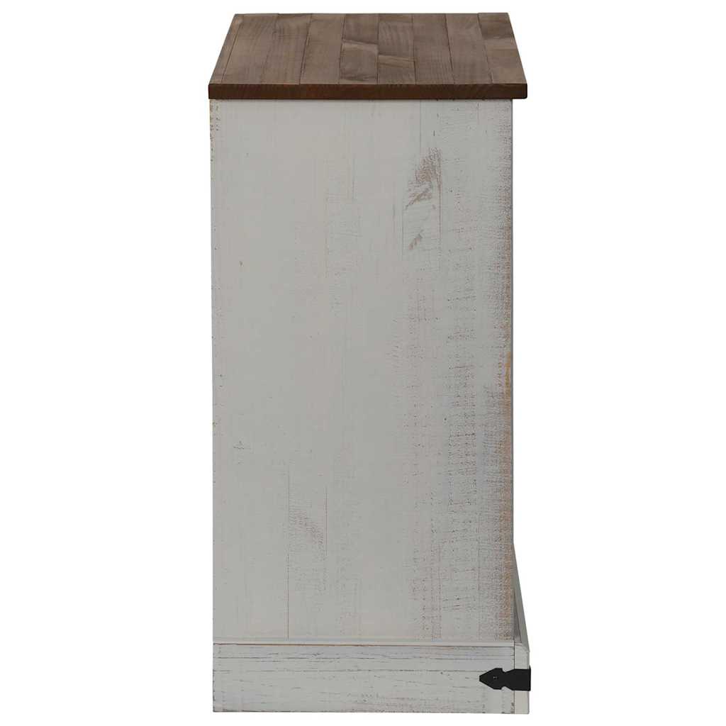 vidaXL Komoda HALDEN z drzwiami przesuwnymi Biała 80x40x80 cm