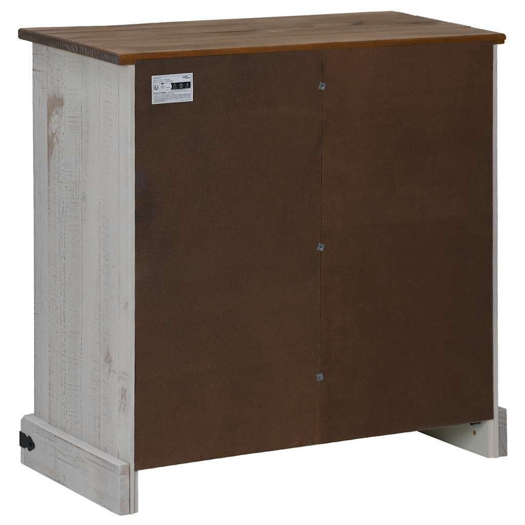 vidaXL Komoda HALDEN z drzwiami przesuwnymi Biała 80x40x80 cm
