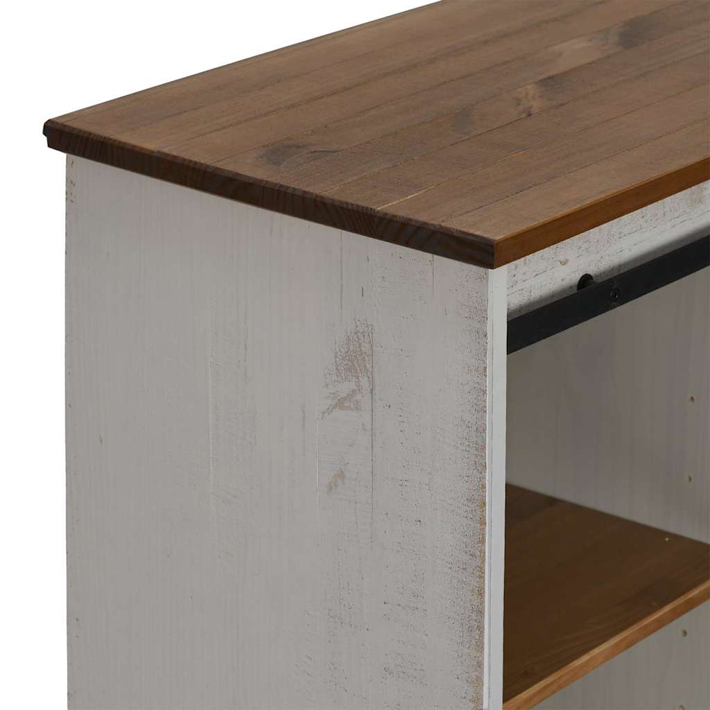 vidaXL Komoda HALDEN z drzwiami przesuwnymi Biała 80x40x80 cm