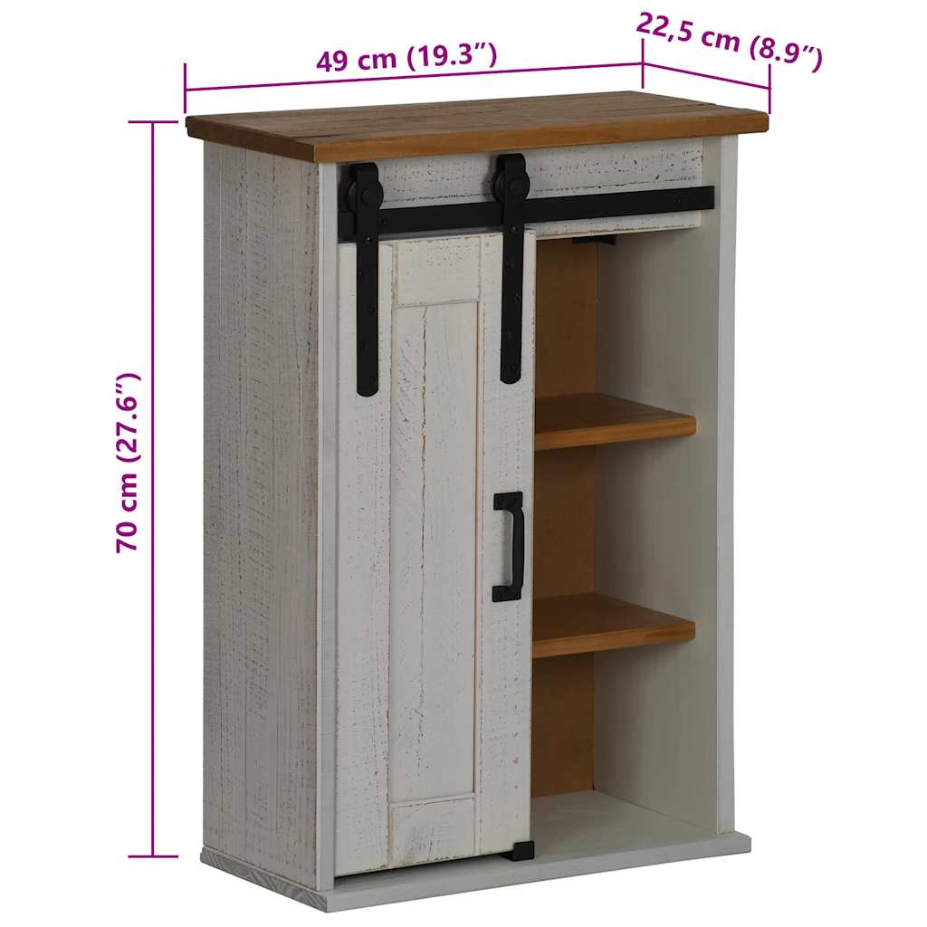 vidaXL Szafka wisząca HALDEN z drzwiami przesuwnymi Biała 49x22,5x70cm