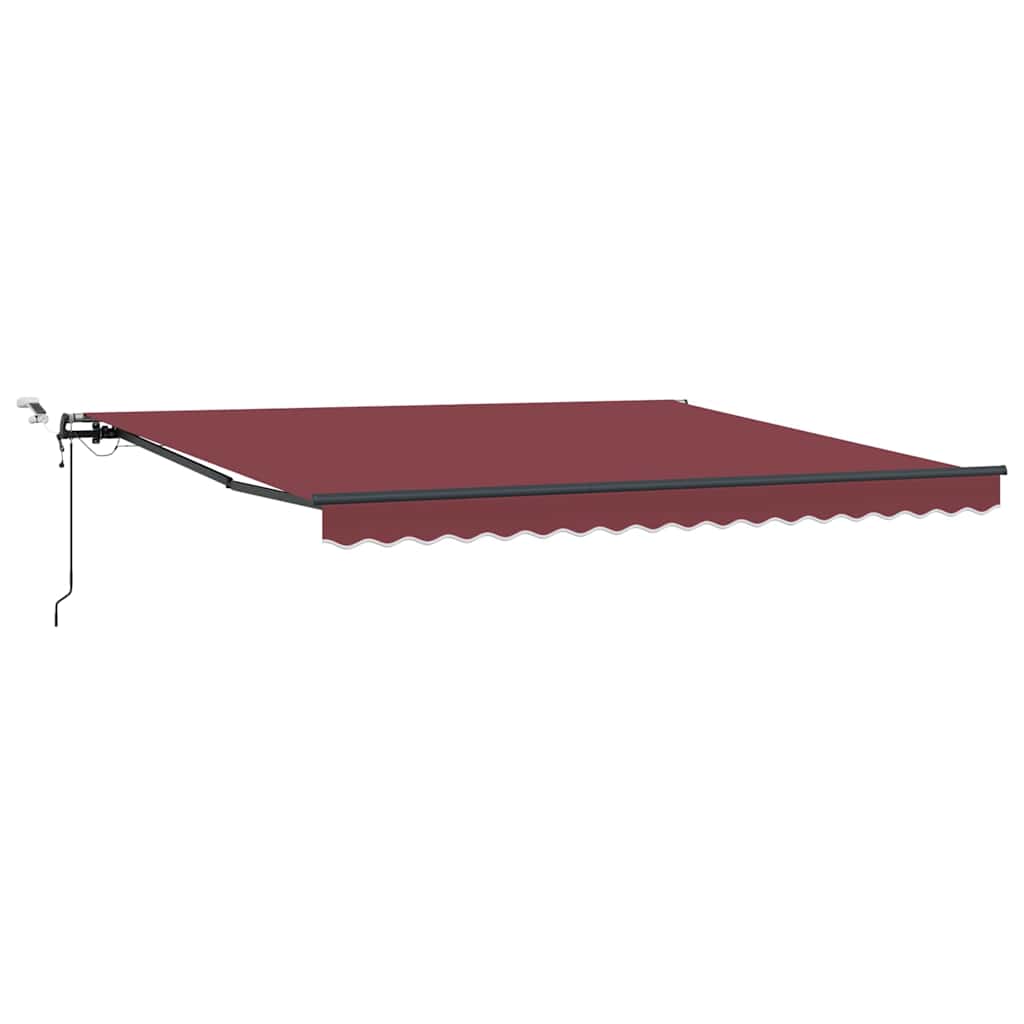 vidaXL Automatycznie zwijana markiza z LED, burgundowa, 400x300 cm