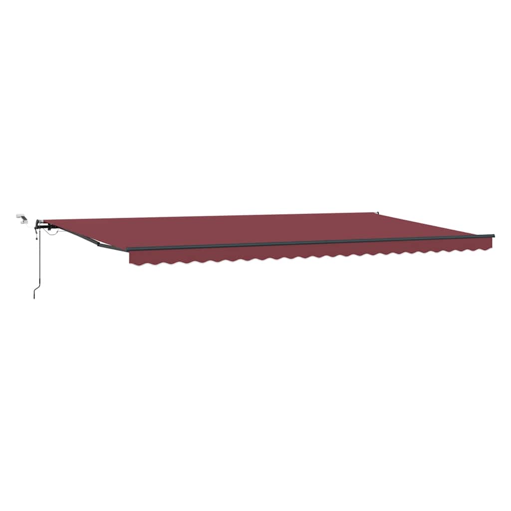 vidaXL Automatycznie zwijana markiza z LED, burgundowa, 600x300 cm